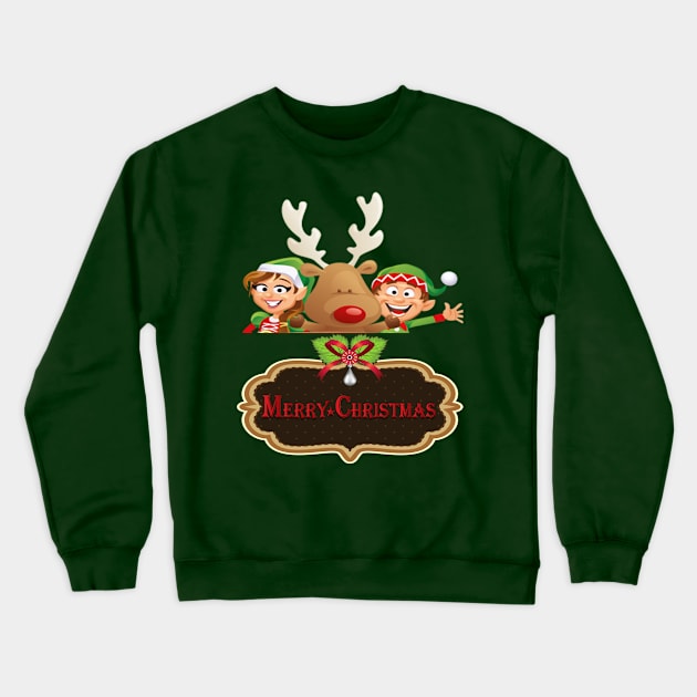 Merry Christmas Elves Crewneck Sweatshirt by Ledos